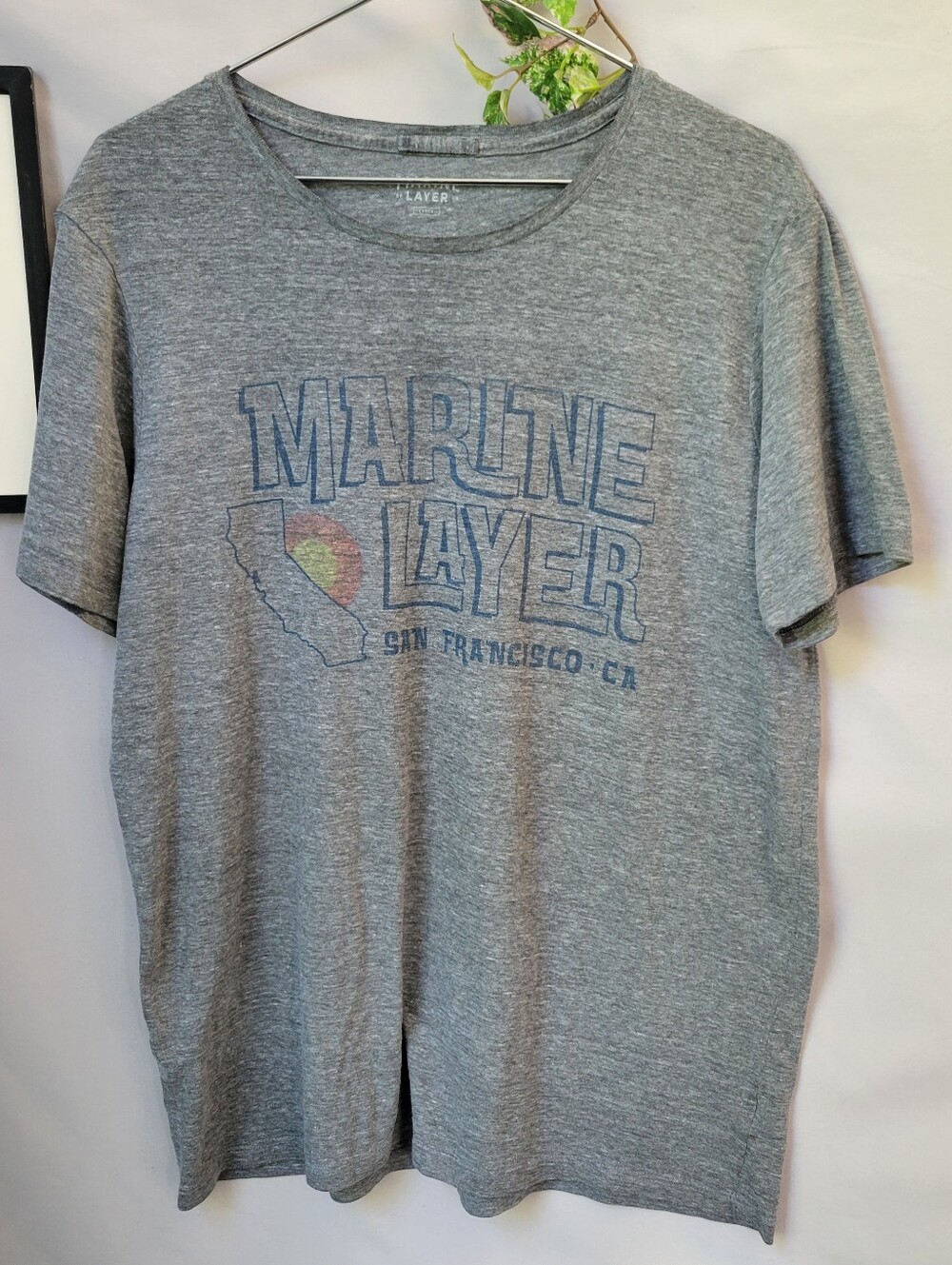 Marine Layer San Francisco Graphic Short Sleeve Crew Tee Gray L